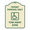 Signmission Georgia ADA Handicapped Parking Accessible Permit Parking Only Tow-Away Zone with Sym, TG-1824-23935 A-DES-TG-1824-23935 - alternate 1
